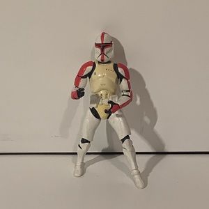 💫 [4/$25] VINTAGE Y2K 2001 STAR WARS RED CAPTAIN CLONE TROOPER 4 INCH FIGURE 💫